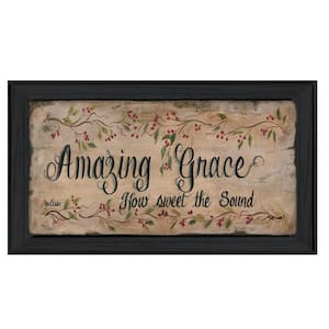 Amazing Grace by Unknown 1 Piece Framed Graphic Print Typography Art Print 9 in. x 20 in. .
