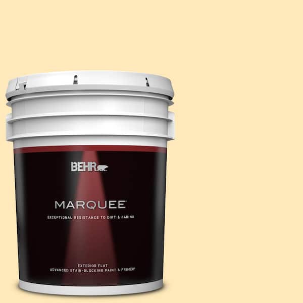 BEHR MARQUEE 5 gal. #PPL-69 Sunkissed Yellow Flat Exterior Paint & Primer