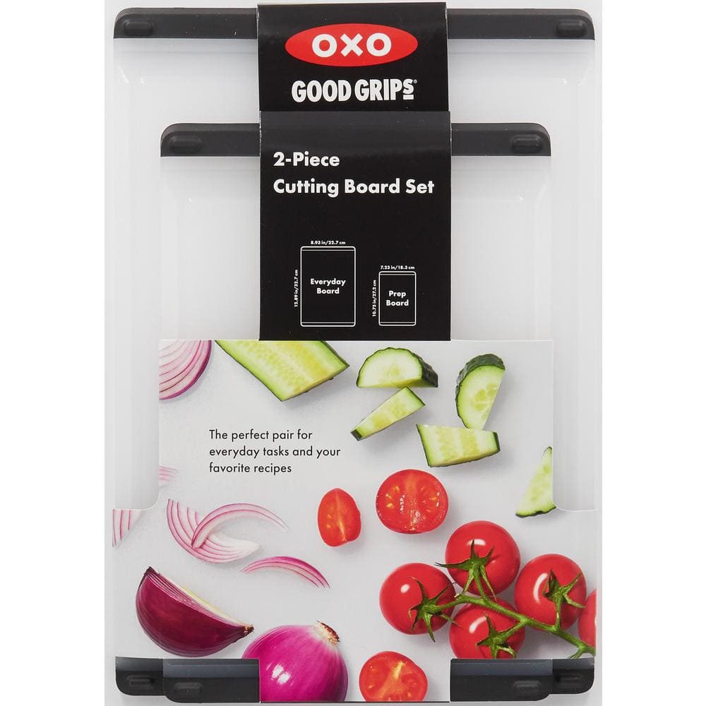Clear Plastic Rectangular Cutting Board Set with Non-Slip Feet