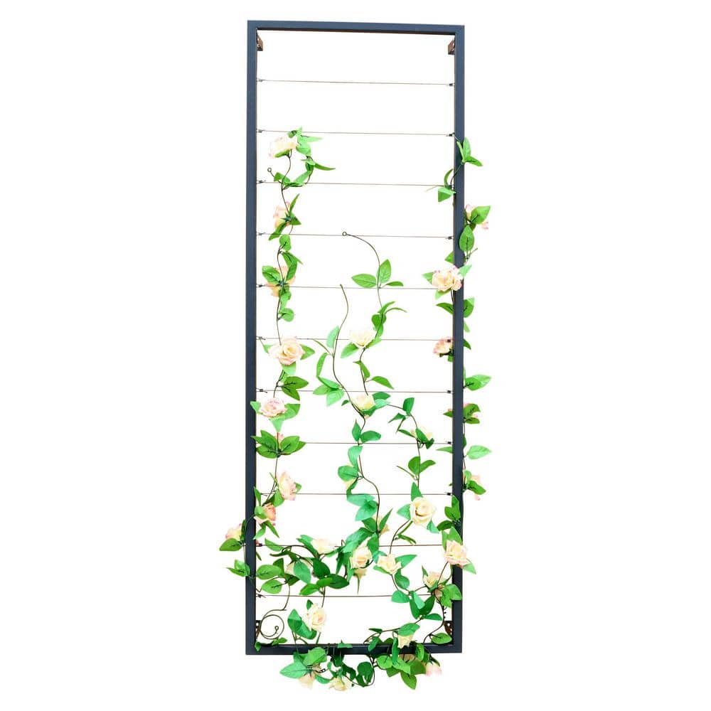 Ejoy 70 in. H x 24 in. W Grey Wall Mounted Steel Lattice Panel Trellis