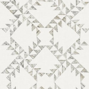 20.50 in. W x 396 in. L Grey Scrap Quilt Wallpaper Sample