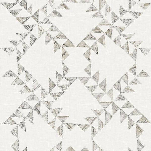 Chesapeake 20.50 in. W x 396 in. L Grey Scrap Quilt Wallpaper Sample
