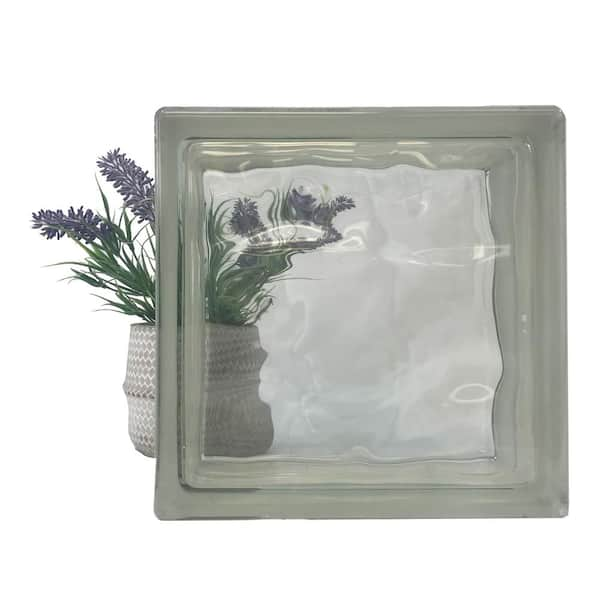 Mulia 8W x 8H x 3D Wave Craft and Décor Hollow Glass Block at Menards®