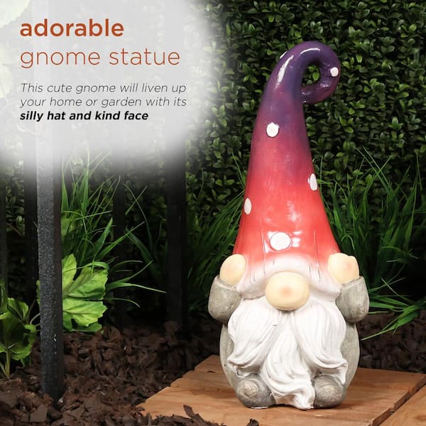Alpine Corporation 18 in. Tall Outdoor Garden Gnome, Hear No
