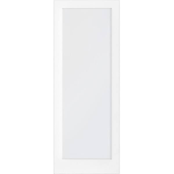 Krosswood Doors 28 in. x 80 in. 1-Lite Satin Etch Solid Core MDF Primed Interior Door Slab