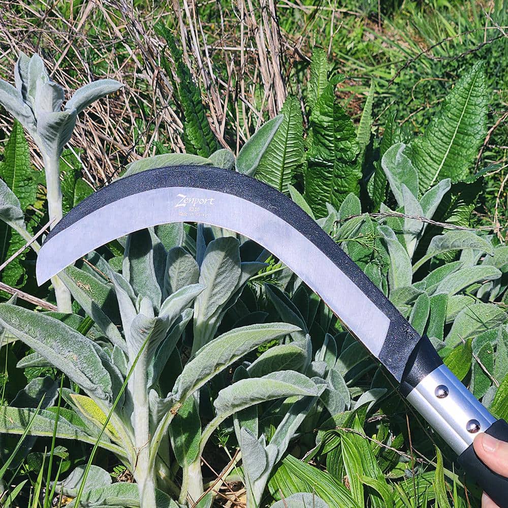 Zenport K310 Brush Clearing Sickle with Carbon Steel Blade and Aluminum Handle, 9", 9", Black