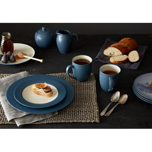 Colorwave Blue 4-Piece (Blue) Stoneware Rim Place Setting, Service for 1