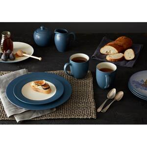 Colorwave Blue 8.25 in. (Blue) Stoneware Coupe Salad Plates, (Set of 4)