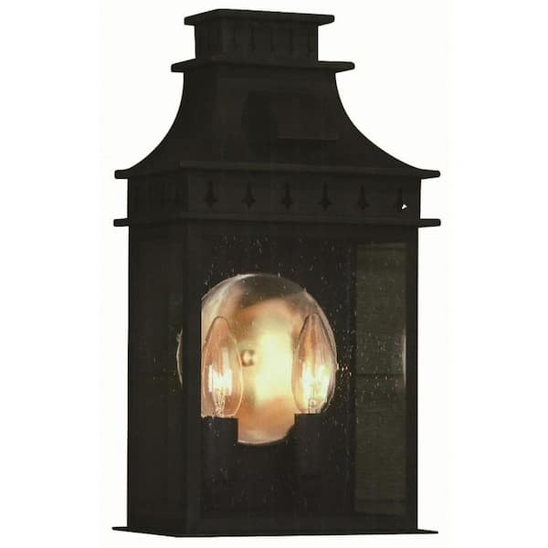 SUPERHUNTER 8.2 in. D x 4.6 in. W x 14.6 in. H Rust Outdoor Wall Sconce