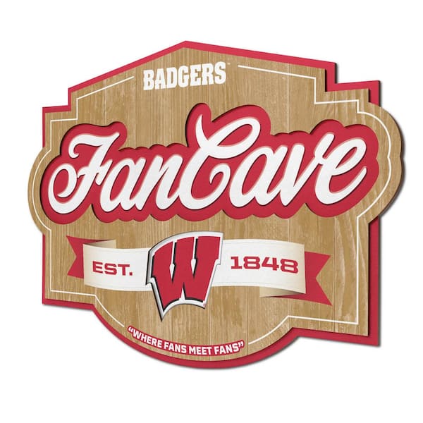 YouTheFan NCAA Wisconsin Badgers Fan Cave Decorative Sign