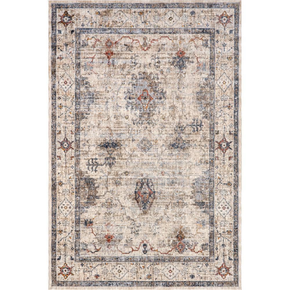 nuLOOM Yanet Beige 5 ft. x 8 ft. Floral Area Rug MLGS02A-508 - The Home ...
