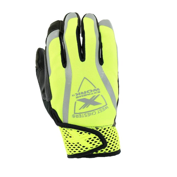 West Chester Protective Gear Extreme Work X-Large Hi-Vis Safety Performance  Synthetic Leather Work Glove w/ Spandex Back and Touch Screen Capability  88208-XLCC6 - The Home Depot