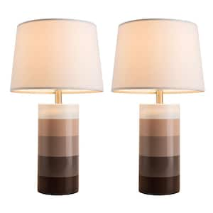 Simpol Home 23 in. White Modern Table Lamps, Transitional Table Lamp