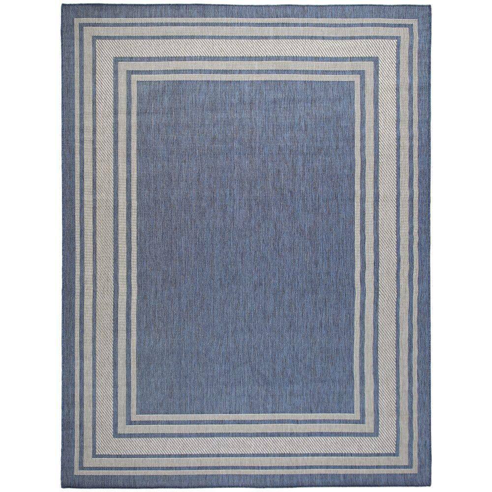 Horizon Indoor/Outdoor Denim 8 ft. x 10 ft. Bordered Contemporary Area Rug price history on PriceWatchPro