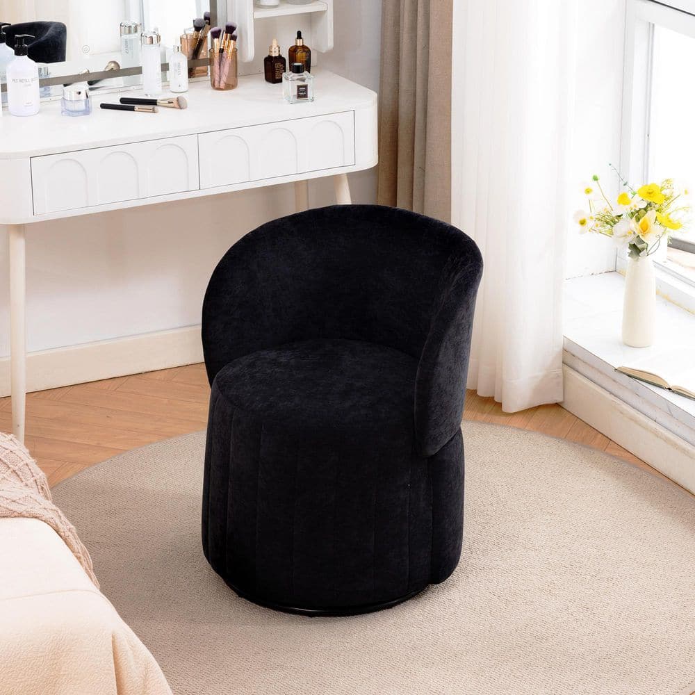 Black Upholstered Swivel Accent Vanity Stool price history on PriceWatchPro