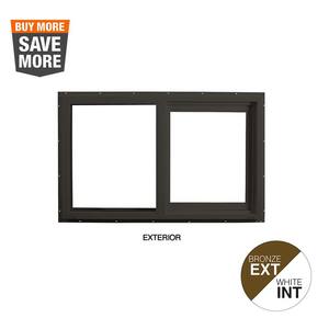 59.5 in. x 47.5 in. Select Series Vinyl Horizontal Sliding Left Hand Bronze Window with White Int, HP2+ Glass and Screen