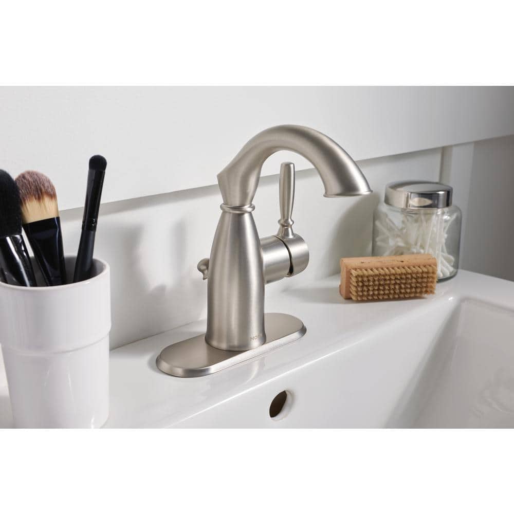 Sarona Rustic Farmhouse Single-Handle Nickel Bathroom Faucet