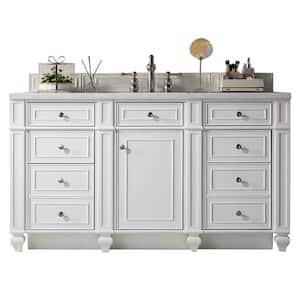 Bristol 60 in. W x 23.5 in. D x 34 in. H Single Bath Vanity in Bright White with Acrylic Top in Arctic Fall