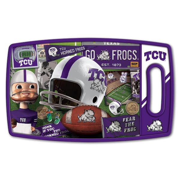 9 in. x 0.5 in. NCAA TCU Horned Frogs Retro Series Rectangle Polypropylene Cutting Board
