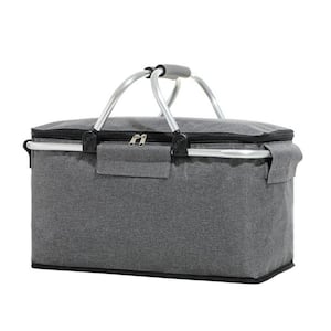 20 qt. Large Insulated Foldable Soft-Side Cooler Bag for Camping, Picnic, Travel in Gray