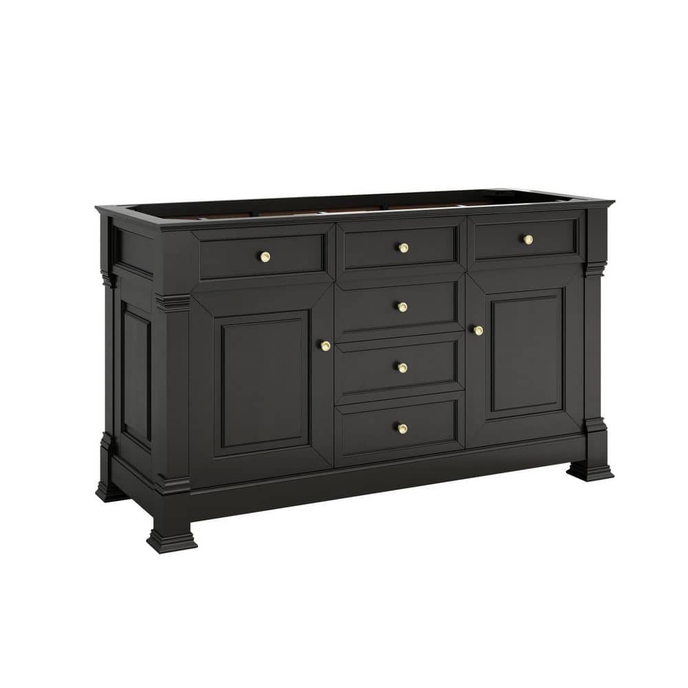 Brookfield 59.9 in. W x 23.4 in. D x 34.8 in. H Double Bath Vanity Cabinet Without Top in Black Onyx price history on PriceWatchPro