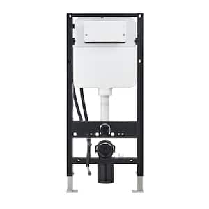 In-Wall Toilet Carrier System for Wall-Hung 1.1/1.6 GPF Dual Flush Toilet Tank with Gravity Fed Technology in Black