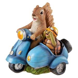 10.5 in. H Born to Be Wild Squirrel on Motorcycle Statue