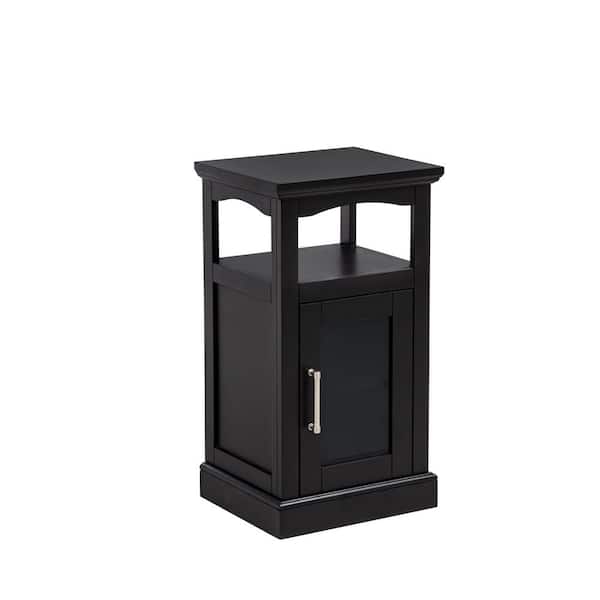 Tempe Demi 15.75 in. W x 13.38 in. D x 28.88 in. H Black Freestanding Linen Cabinet