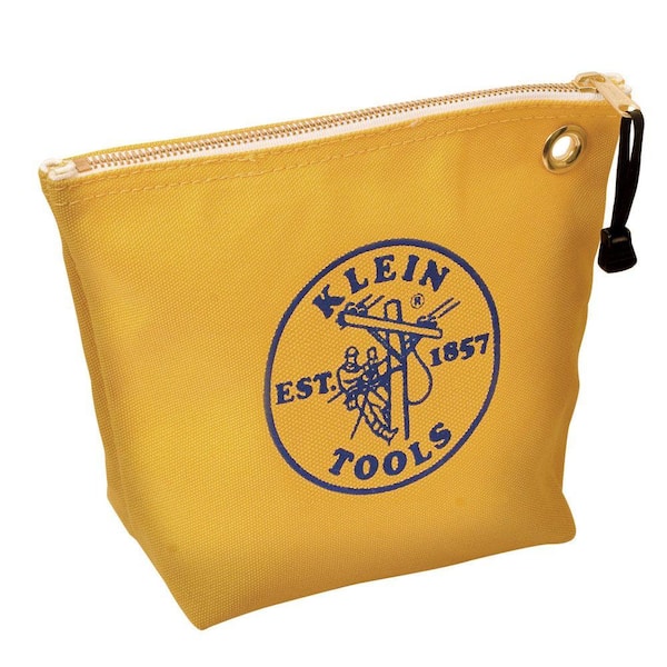 Klein Tools 10 in. Consumables Yellow Canvas Zipper Bag