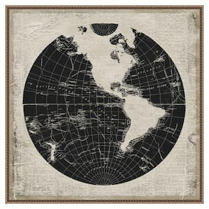 "World News I" by Elizabeth Medley 1-Piece Floater Frame Giclee Travel Canvas Art Print 30 in. x 30 in.