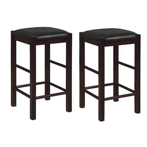 Mina 25 in. Espresso Backless Counter Stools (Set of 2)
