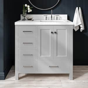 Cambridge 36 in. W x 21.5 in. D x 34.5 in. H Freestanding Bath Vanity Cabinet Only in Grey