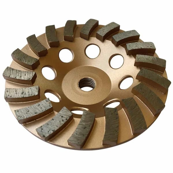 5 in. Diamond Grinding Wheel for Concrete and Masonry, 18 Turbo Segments, 5/8 in.-11 Threaded Arbor