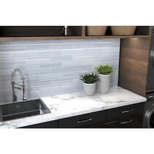 Hand Painted Rectangular 3 in. x 12 in. Coastline 20 Glass tile (10 sq. ft./per Case)