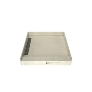 WonderFall Trench 48 in. x 48 in. Single Threshold Shower Base with Left Drain and Tileable Trench Grate