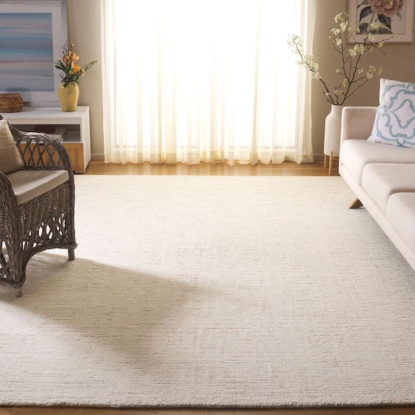 Abstract 12 ft. x 16 ft. Ivory/Brown Crosshatch Area Rug