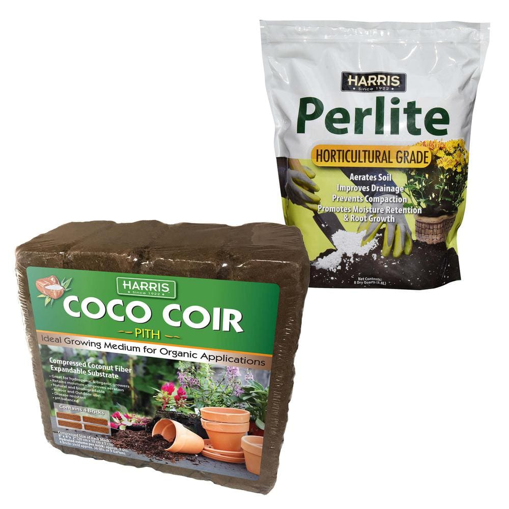 Compressed Coco Coir Perlite Mix, 4.5 kg/10 lb Organic Coconut Coir with Perlite for Soil, Coco Perlite Block, Coco Perlite Mix with Low EC & PH