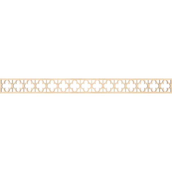 Ekena Millwork Woodall Fretwork 0.25 in. D x 46.375 in. W x 4 in. L Birch Wood Panel Moulding