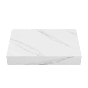 Monaco 36 in. Floating Composite Stone Bathroom Shelf in Glossy White