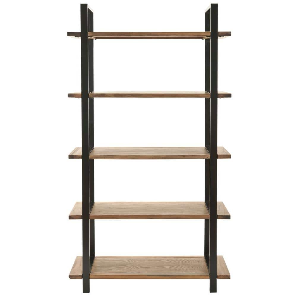 Scott Oak and Black Metal 5-Tier Etagere