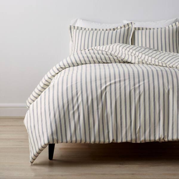 Narrow Stripe T200 Yarn Dyed Cotton Percale Fitted Sheet