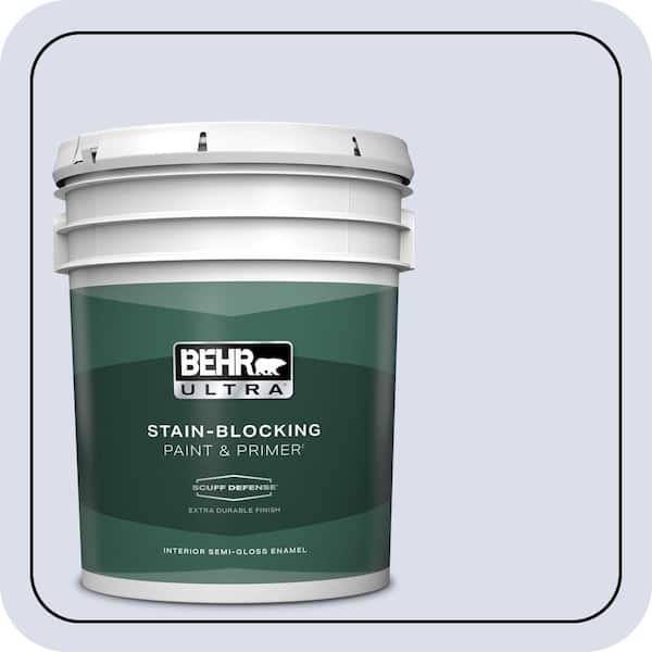 BEHR ULTRA 5 gal. #620C-1 Winter Ice Extra Durable Semi-Gloss Enamel Interior Paint & Primer