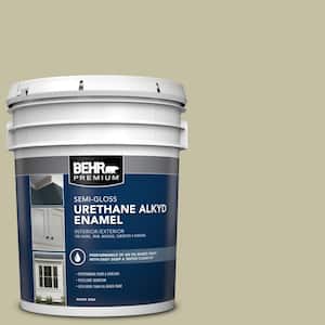 5 gal. #S350-3 Washed Olive Urethane Alkyd Semi-Gloss Enamel Interior/Exterior Paint