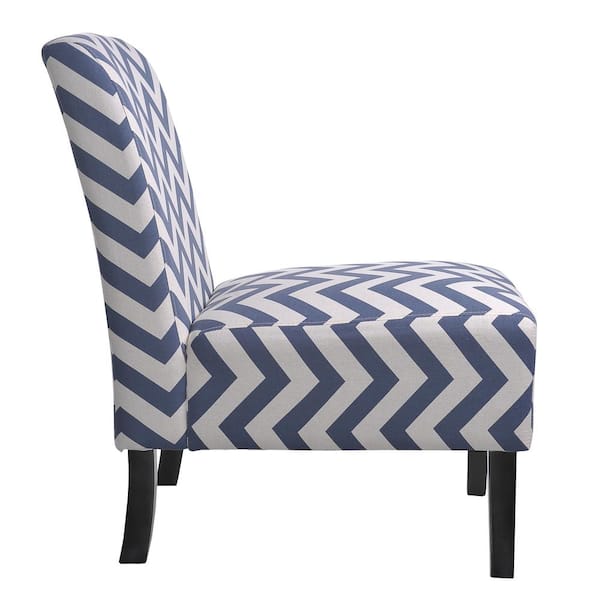 blue chevron accent chair