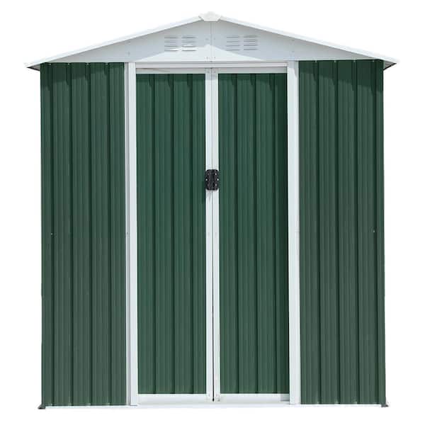 ToolCat 6 ft. x 4 ft. Outdoor Metal Storage Shed Garden Tool House with Aluminum Alloy Frame and Sliding Door Green (23 sq. ft.)