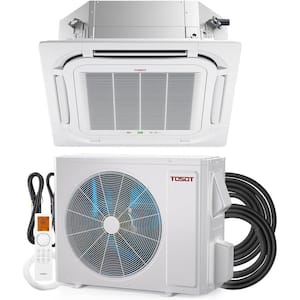 36K BTU Ceiling Cassette Mini Split Air Conditioner 230-Volt High-Efficiency Cooling & Heating WiFi Quiet Energy-Saving