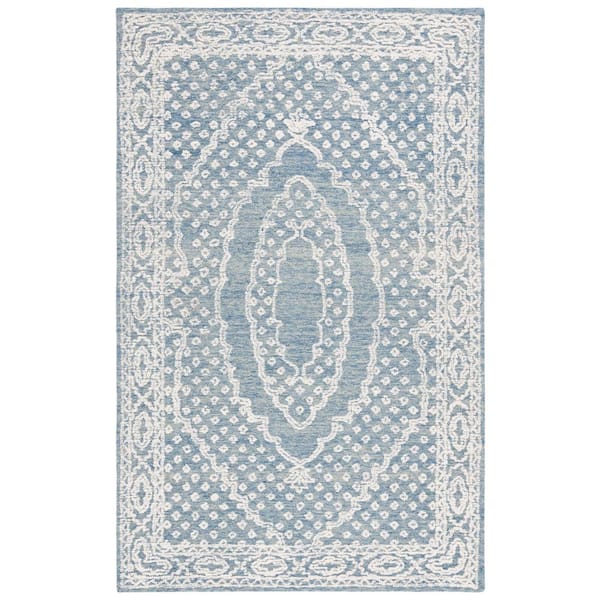 SAFAVIEH Ebony Ivory/Navy Doormat 3 ft. x 5 ft. Bordered Area Rug