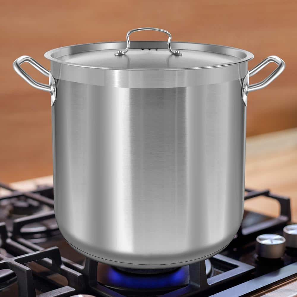 NutriChef 40 Quart Heavy Duty Stainless Steel Stockpot with Lid