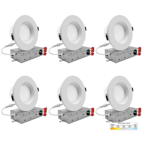NuWatt 4 in. LED Downlight with J Box 10-Watt