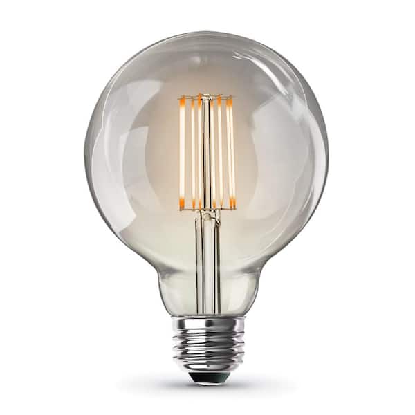 Feit Electric 60-Watt Equivalent G30 Dimmable Cage Filament Clear Glass E26 Vintage Edison LED Light Bulb, Warm White